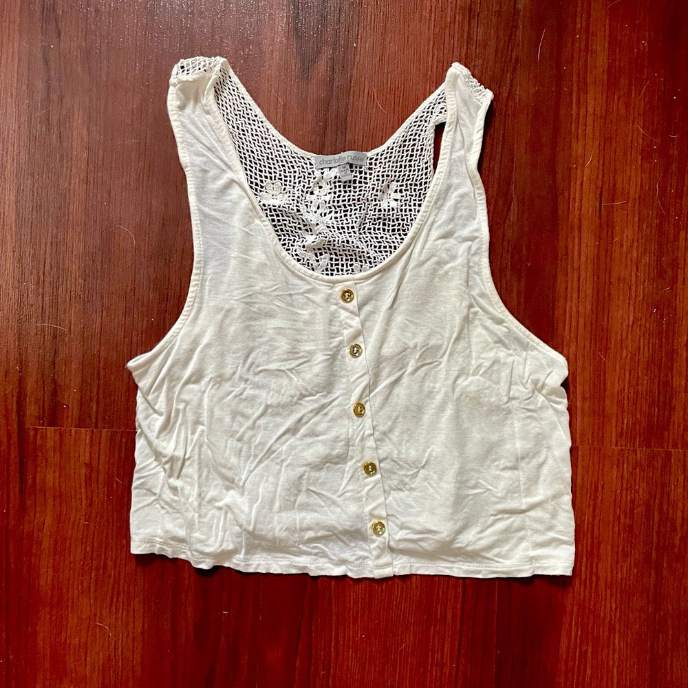 Lace back crop top